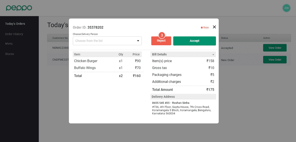 9 reject an order   1