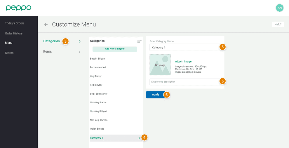 change the category details