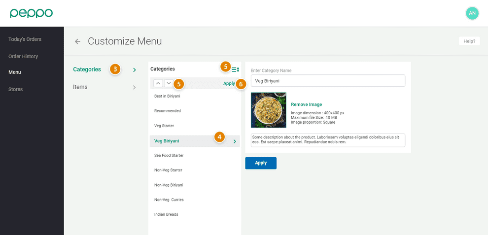 ordering of the category 2